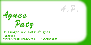 agnes patz business card